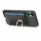 For OPPO Reno10 Pro+ 5G Retro Cross Leather Ring Side Insert Card Bag MagSafe Phone Case(Black) - 3