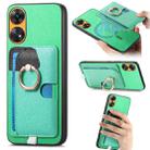 For OPPO Reno8 T / A1 Pro Retro Cross Leather Ring Side Insert Card Bag MagSafe Phone Case(Green) - 1