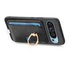 For Google Pixel 7 Pro Retro Cross Leather Ring Side Insert Card Bag MagSafe Phone Case(Black) - 3