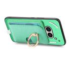 For Nothing CMF Phone 1 Retro Cross Leather Ring Side Insert Card Bag MagSafe Phone Case(Green) - 3