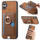 For Nothing CMF Phone 1 Retro Cross Leather Ring Side Insert Card Bag MagSafe Phone Case(Brown) - 1