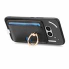 For Nothing CMF Phone 1 Retro Cross Leather Ring Side Insert Card Bag MagSafe Phone Case(Black) - 3