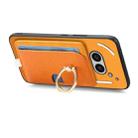 For Nothing Phone 2a Retro Cross Leather Ring Side Insert Card Bag MagSafe Phone Case(Yellow) - 3