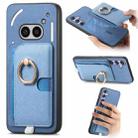 For Nothing Phone 2a Retro Cross Leather Ring Side Insert Card Bag MagSafe Phone Case(Blue) - 1