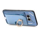 For Nothing Phone 2a Retro Cross Leather Ring Side Insert Card Bag MagSafe Phone Case(Blue) - 3