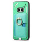 For Nothing Phone 2a Retro Cross Leather Ring Side Insert Card Bag MagSafe Phone Case(Green) - 2