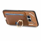 For Nothing Phone 2a Retro Cross Leather Ring Side Insert Card Bag MagSafe Phone Case(Brown) - 3
