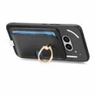 For Nothing Phone 2a Retro Cross Leather Ring Side Insert Card Bag MagSafe Phone Case(Black) - 3