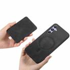 For Samsung Galaxy S24 FE 5G Retro Cross Leather Ring Side Insert Card Bag MagSafe Phone Case(Black) - 3