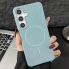 For Samsung Galaxy S25 5G Glossy TPU Shockproof MagSafe Phone Case(Blue) - 1
