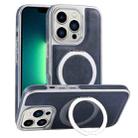 For iPhone 13 Pro Max Plated Leather Grain Rotation MagSafe Holder Phone Case(Blue) - 1