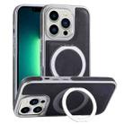 For iPhone 13 Pro Max Plated Leather Grain Rotation MagSafe Holder Phone Case(Black) - 1