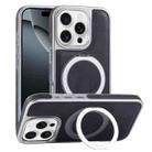 For iPhone 16 Pro Max Plated Leather Grain Rotation MagSafe Holder Phone Case(Black) - 1