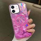 For iPhone 11 Plating Gradient Glacier Texture MagSafe Phone Case(Pink) - 1