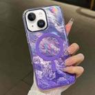 For iPhone 13 Plating Gradient Glacier Texture MagSafe Phone Case(Purple) - 1