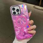 For iPhone 15 Pro Max Plating Gradient Glacier Texture MagSafe Phone Case(Pink) - 1