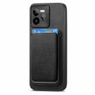 For Realme GT5 5G Retro Magsafe Card Bag PU Back Cover Phone Case(Black) - 2