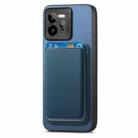 For Realme Neo 5 SE 5G Retro Magsafe Card Bag PU Back Cover Phone Case(Blue) - 2