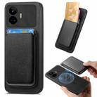 For Realme Neo 5 SE 5G Retro Magsafe Card Bag PU Back Cover Phone Case(Black) - 1