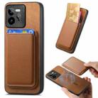 For Realme GT7 Pro 5G Retro Magsafe Card Bag PU Back Cover Phone Case(Brown) - 1