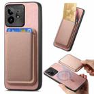 For Realme Neo 7 Retro Magsafe Card Bag PU Back Cover Phone Case(Pink) - 1