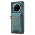 For Huawei Mate 70 Pro Denim Texture Leather Skin Phone Case with Card Slot(Green) - 1