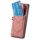 For Huawei Mate 70 Pro Denim Texture Leather Skin Phone Case with Card Slot(Pink) - 2