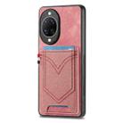 For Huawei nova 14 Pro Denim Texture Leather Skin Phone Case with Card Slot(Pink) - 1