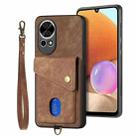 For Huawei nova 13 Retro Card Wallet Fold Leather Phone Case with Strap(Brown) - 1