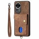 For Huawei nova 13 Retro Card Wallet Fold Leather Phone Case with Strap(Brown) - 2
