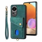 For Huawei nova 13 Retro Card Wallet Fold Leather Phone Case with Strap(Green) - 1