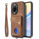 For Huawei nova 14 Ultra Retro Card Wallet Fold Leather Phone Case with Strap(Brown) - 2