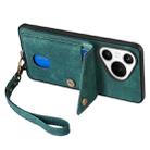 For Huawei Pura 70 Retro Card Wallet Fold Leather Phone Case with Strap(Green) - 3
