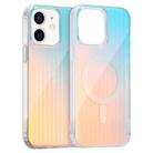 For iPhone 12 Laser Engraved Texture MagSafe Phone Case(Vertical Stripes) - 1
