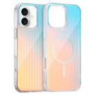 For iPhone 16 Plus Laser Engraved Texture MagSafe Phone Case(Vertical Stripes) - 1