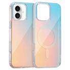 For iPhone 16 Plus Laser Engraved Texture MagSafe Phone Case(Red Light) - 1