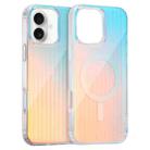 For iPhone 16 Laser Engraved Texture MagSafe Phone Case(Vertical Stripes) - 1