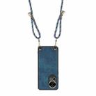 For Huawei nova Y70 / Y70+ Vintage Leather PC Back Cover Phone Case with Crossbody Strap(Blue) - 3