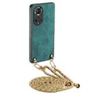 For Huawei nova 9 Vintage Leather PC Back Cover Phone Case with Crossbody Strap(Green) - 1