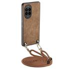 For Huawei nova 13 Pro Vintage Leather PC Back Cover Phone Case with Crossbody Strap(Brown) - 1