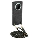 For Huawei Mate 70 Vintage Leather PC Back Cover Phone Case with Crossbody Strap(Black) - 1