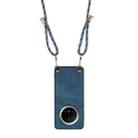 For Huawei Mate 70 Pro Vintage Leather PC Back Cover Phone Case with Crossbody Strap(Blue) - 3