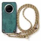 For Huawei Mate 70 Pro+ Vintage Leather PC Back Cover Phone Case with Crossbody Strap(Green) - 2