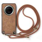 For Huawei Mate 70 Pro+ Vintage Leather PC Back Cover Phone Case with Crossbody Strap(Brown) - 2