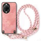 For Huawei nova 14 Pro Vintage Leather PC Back Cover Phone Case with Crossbody Strap(Pink) - 2