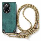 For Huawei nova 14 Ultra Vintage Leather PC Back Cover Phone Case with Crossbody Strap(Green) - 2