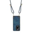 For Huawei nova 14 Ultra Vintage Leather PC Back Cover Phone Case with Crossbody Strap(Blue) - 3