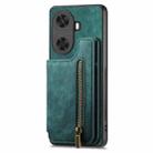 For Huawei Enjoy 60 Retro Leather Zipper Wallet Back Phone Case(Green) - 1