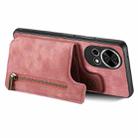 For Huawei nova 9 SE Retro Leather Zipper Wallet Back Phone Case(Pink) - 3