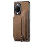 For Huawei nova 14 Retro Leather Zipper Wallet Back Phone Case(Brown) - 2